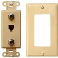 Doomsday Decorator Double Coax Single Phone Jack 2 Piece Ivory DO383922